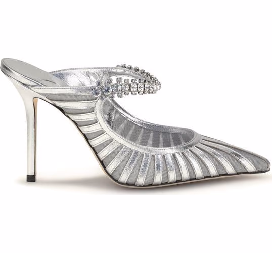 Jimmy Choo Silver Leather High Heel Pumps