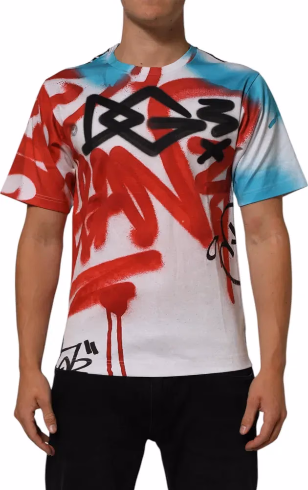 Dolce & Gabbana White Graffiti Crew Neck Short Sleeves T-shirt