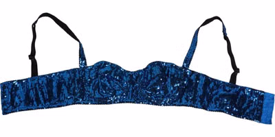 Blue Sequin Embellished Balconnet Bra Underwear