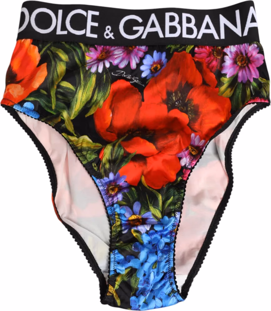 Dolce & Gabbana Multicolor Floral Print High Waist Panty Underwear
