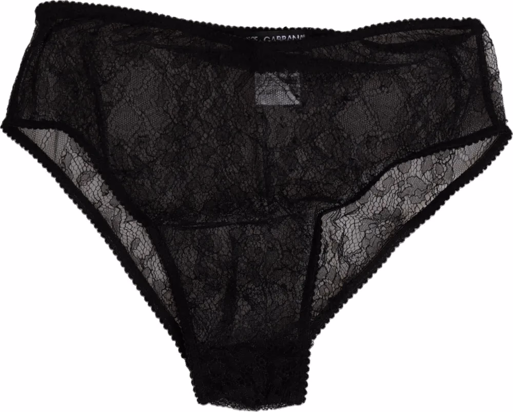 Dolce & Gabbana Black Nylon Stretch High Waist Panty Underwear