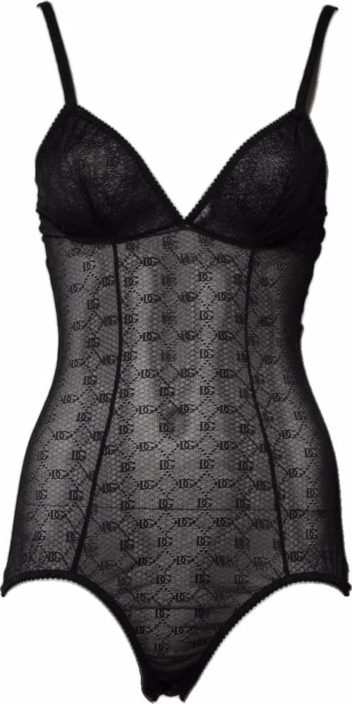 Dolce & Gabbana Black Nylon Stretch Bodysuit Lingerie Underwear