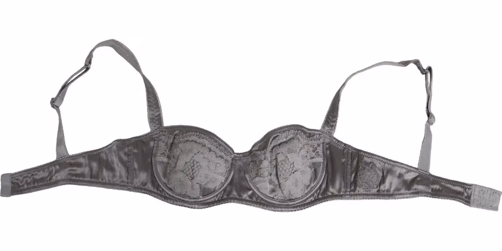 Dolce & Gabbana Gray Silk Underwired Balconette Bra Underwear