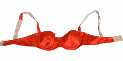 Red Silk Satin Underwire Bra Semi-Pad Underwear