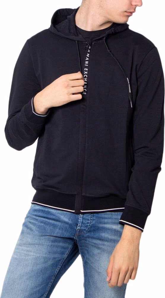 Armani Exchange Black Cotton Hoodie