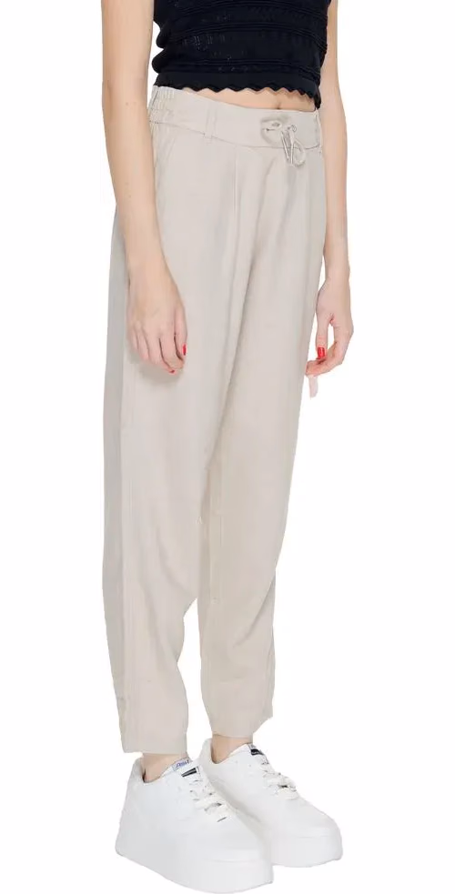 Only Beige Linen Casual Pants