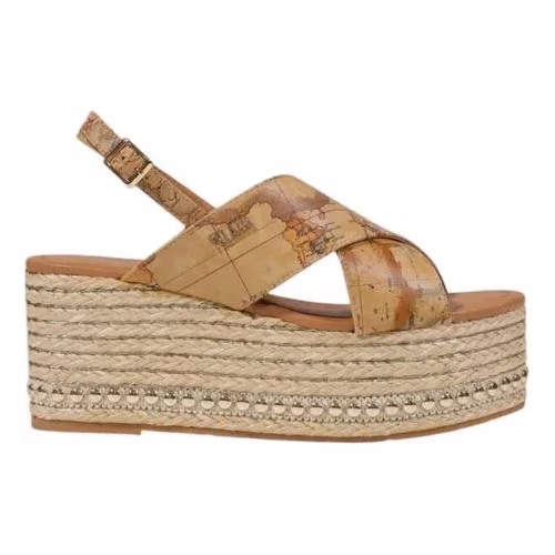 Alviero Martini Prima Classe Beige Polyethylene Platform Sandals