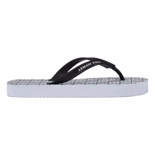 Armani Exchange White Rubber Flip-Flop Sandals
