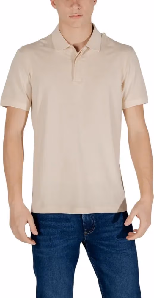 EA7 Emporio Armani Beige Cotton Polo Shirt
