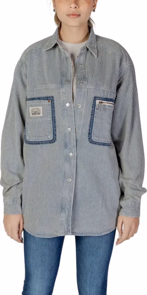 Replay Blue Cotton Blouse