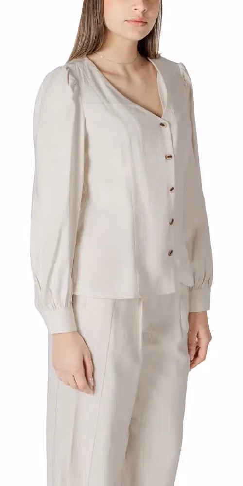 Vila Clothes Beige Viscose Blouse