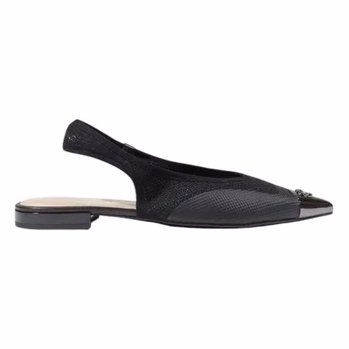 PINKO Black Leather Flat Sandals