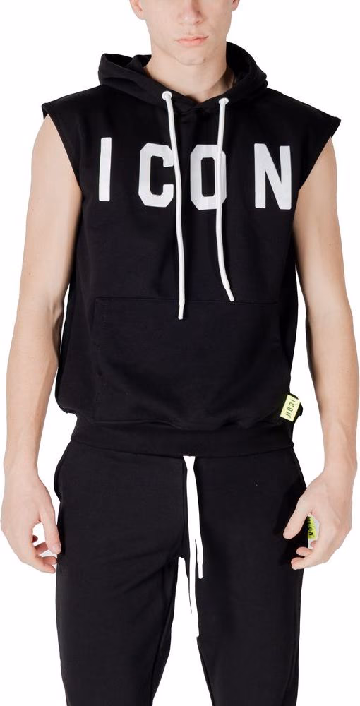 Icon Black Cotton Hoodie