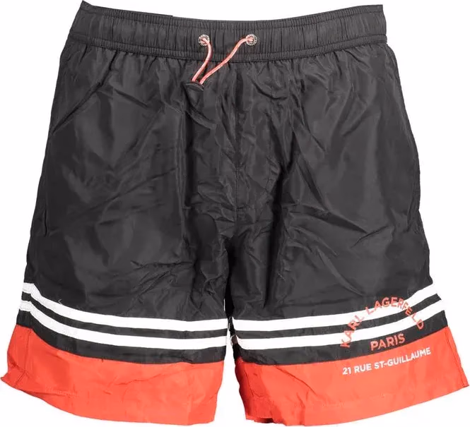 Karl Lagerfeld Black Polyester Mens Swim Boxer