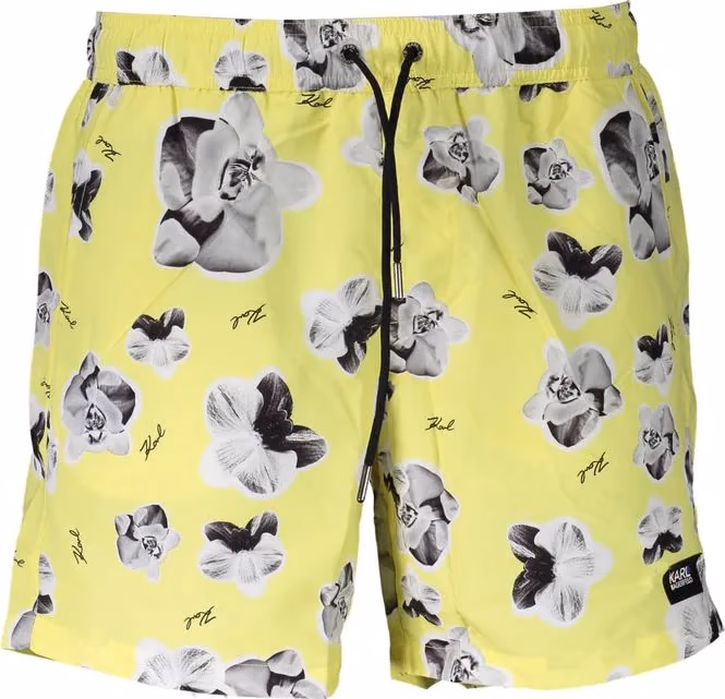Karl Lagerfeld Yellow Polyester Men Swim Boxer