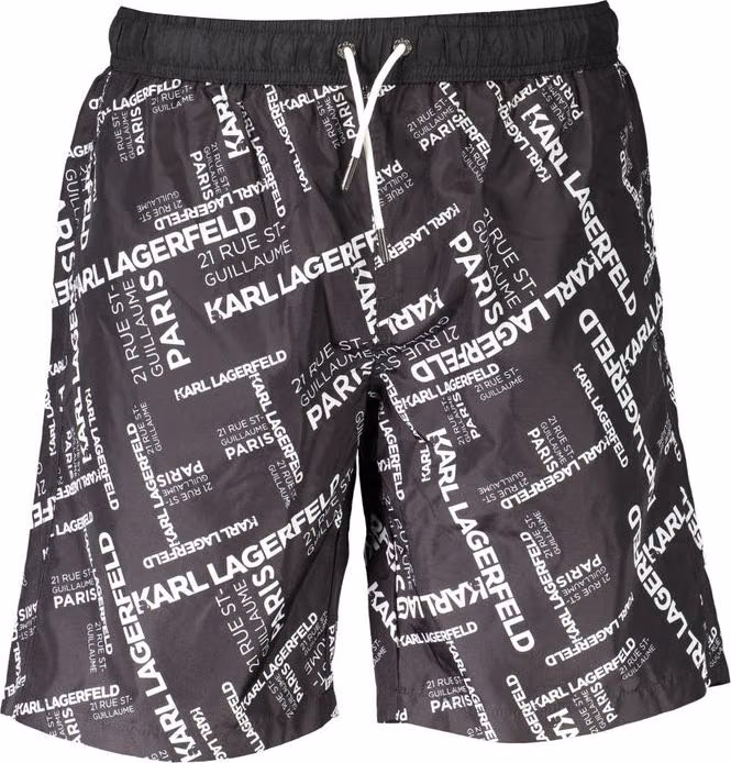 Karl Lagerfeld Nero Polyester Men Swimwear Boxer