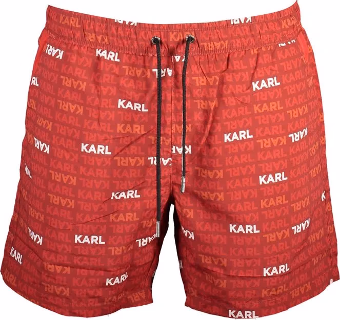 Karl Lagerfeld Rosso Polyester Men Swim Boxer