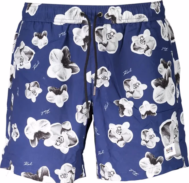 Karl Lagerfeld Blue Polyester Men's Swim Boxer