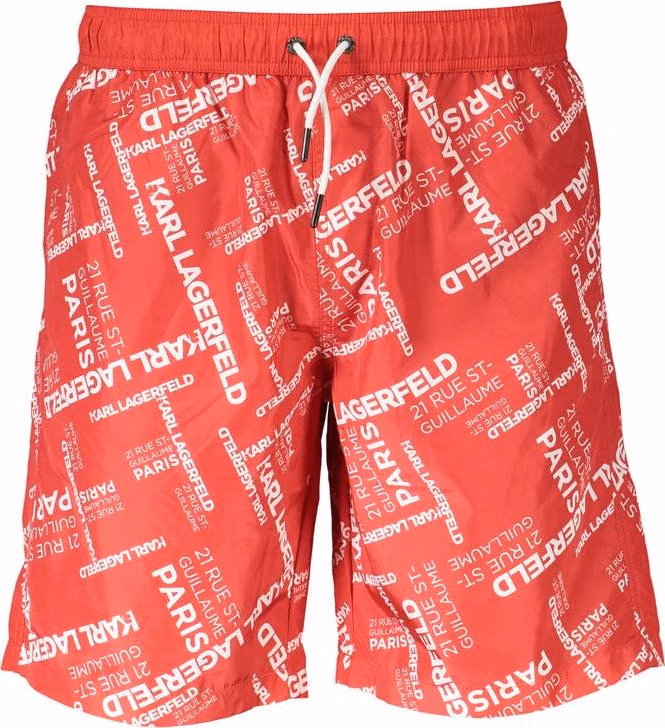 Karl Lagerfeld Red Polyester Men Swimwear