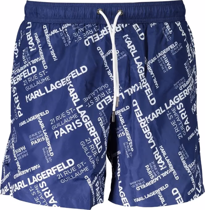 Karl Lagerfeld Blu Polyester Men Swim Boxer