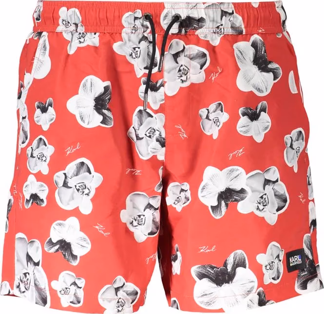 Karl Lagerfeld Red Polyester Men's Swim Trunk