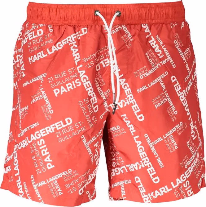 Karl Lagerfeld Rosso Polyester Men's Swim Boxer