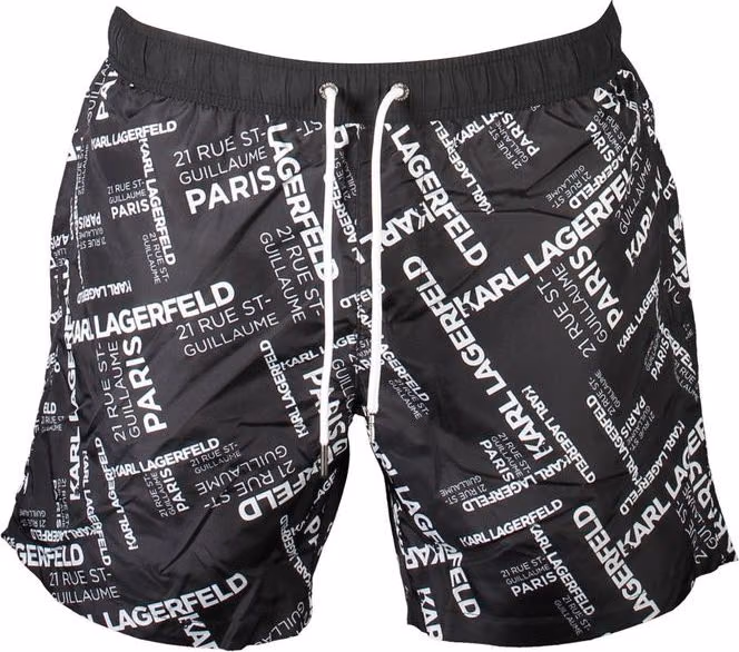 Karl Lagerfeld Black Polyester Men's Swim Boxer