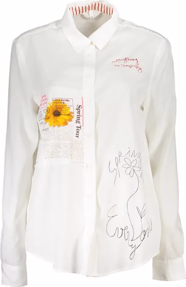 Desigual Bianco Viscosa Women Shirt