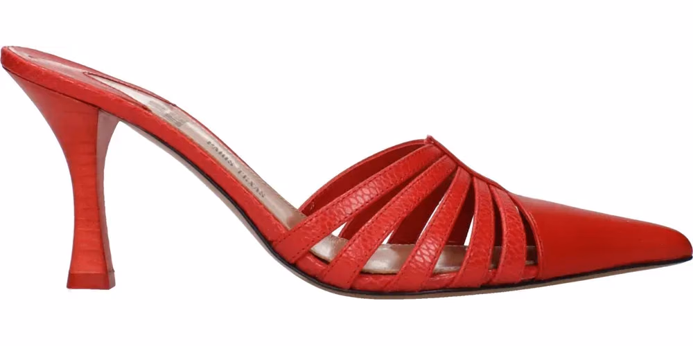 Paris Texas Red Leather Stiletto Heel Sandals