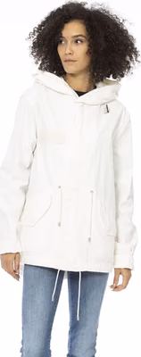 White Cotton Women Parka Jacket