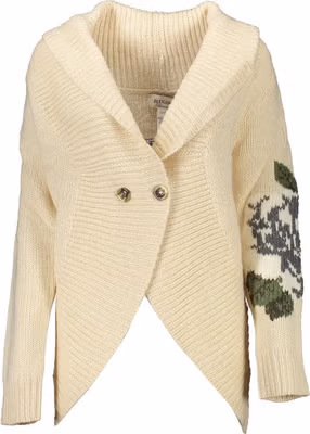 Beige Acrylic Women Cardigan