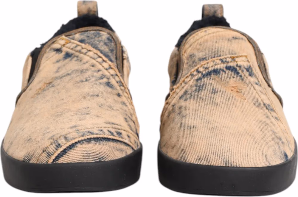Dolce & Gabbana Beige Cotton Low Top Slip On Sneakers Shoes