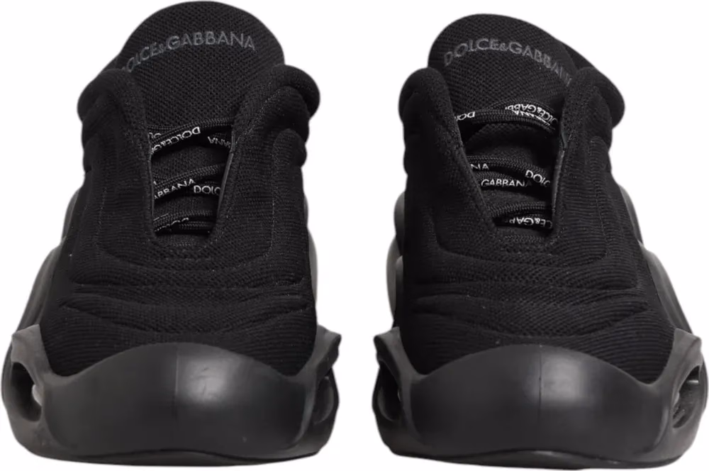 Dolce & Gabbana Black Lace Up Wave Low Top Men Sneaker Shoes