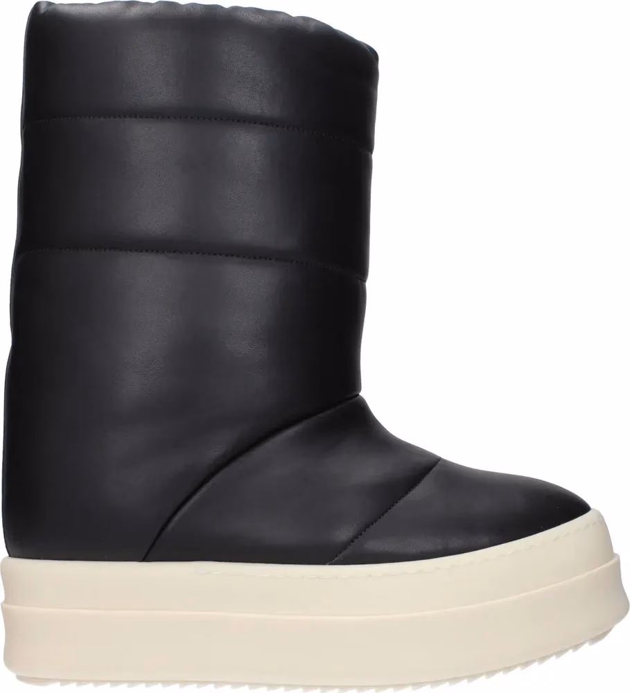 Rick Owens Black Leather Ankle Boots