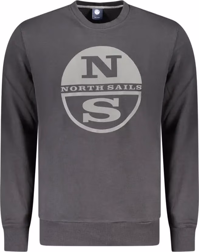 North Sails Black Cotton Men Sweatshirt
