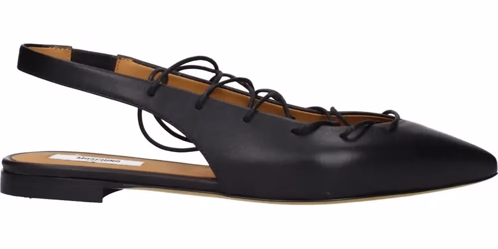 Moschino Black Leather Flats