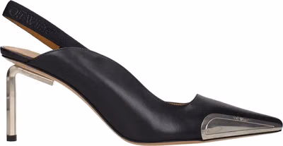 Black Leather High Heel Pumps