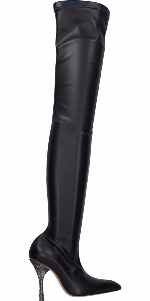 Off-White Black Leather Over The Knee