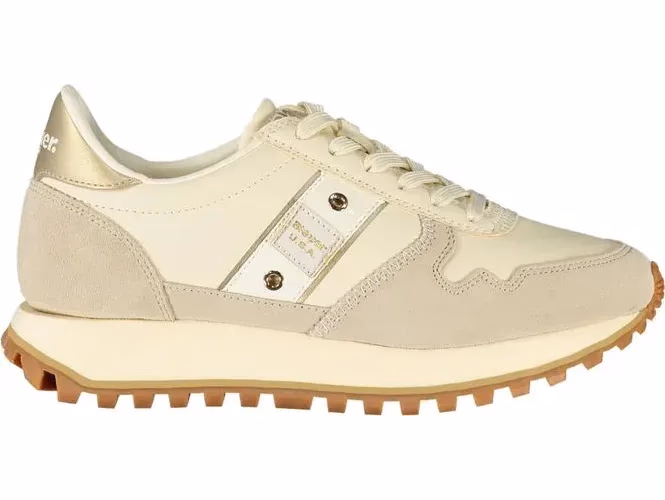 Blauer Beige Leather Women Sneaker