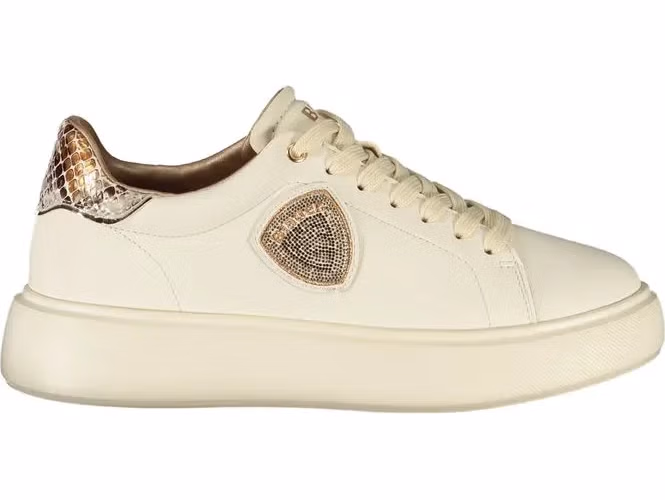 Blauer Beige Polyurethane Women Sneaker