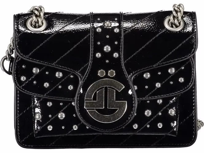 Gaelle Paris Black Polyurethane Women Shoulder Bag