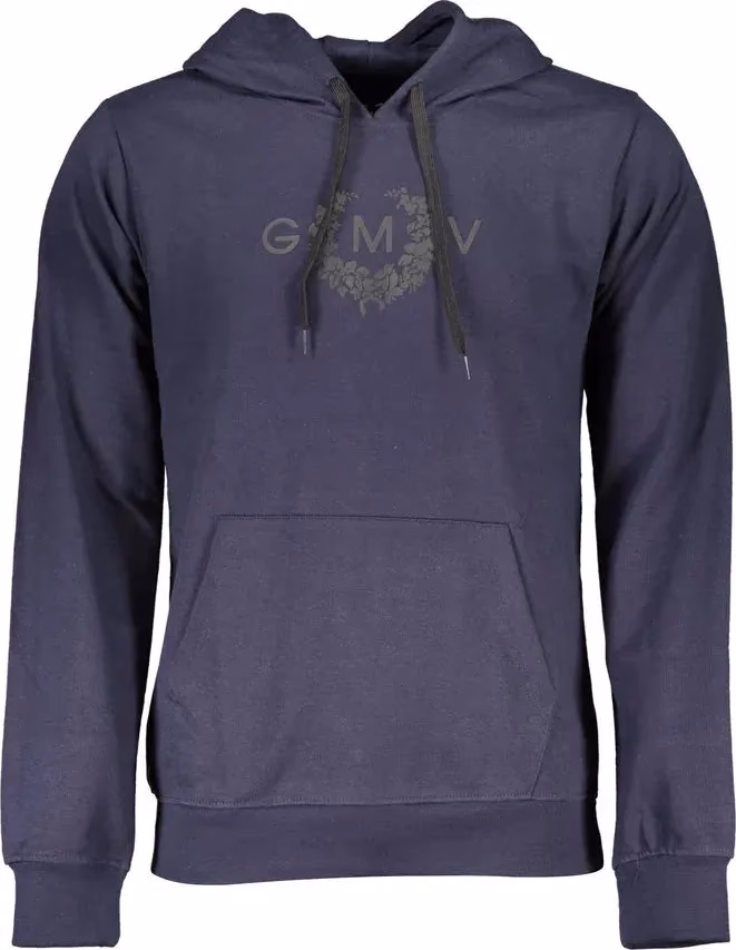 Gianmarco Venturi Blue Cotton Men Hoodie