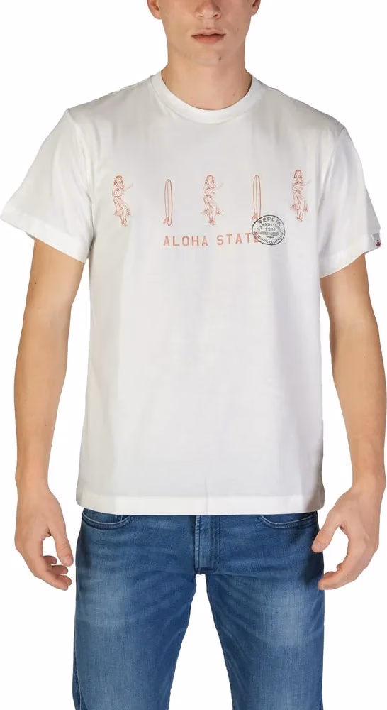 Replay White Cotton T-Shirt