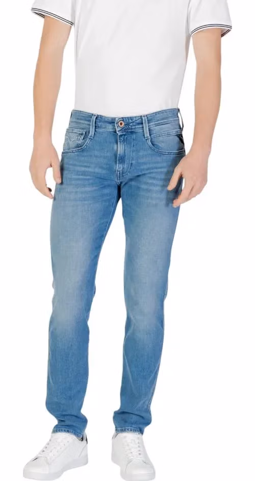 Replay Blue Cotton Skinny Jeans