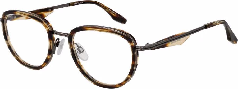 Trussardi Brown Metal & Plastic Glasses (Frames)