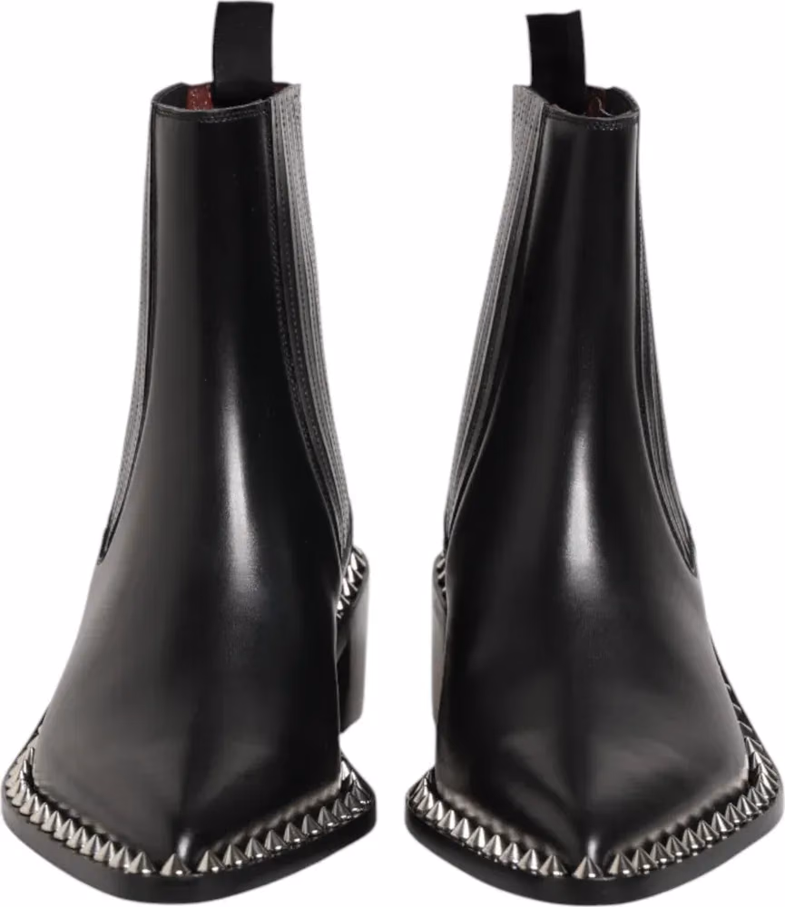Dolce & Gabbana Black Studded Chelsea Short Ankle Boots Shoes