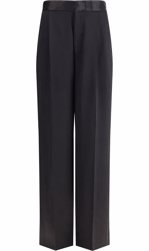 SA SU PHI Black Silk Casual Pants