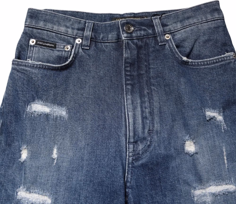 Dolce & Gabbana Blue Distressed Washed Logo GRACE Denim Jeans