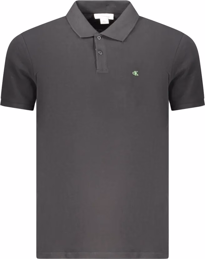 Calvin Klein Black Cotton Men Polo