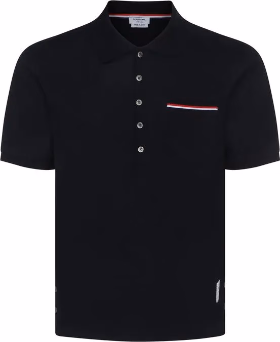 Thom Browne Blue Cotton Polo Shirt